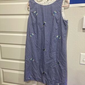 Y2K Dragonfly Talbots Blue and White Gingham Midi Dress